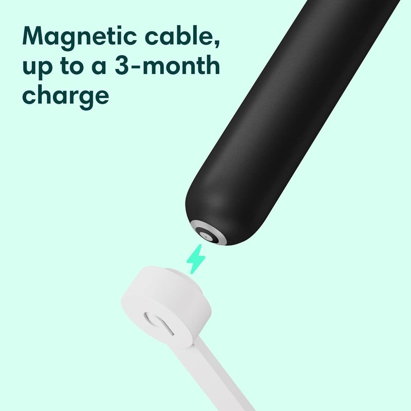 quip Rechargeable Smart Sonic Toothbrush for Adults - Timed Electric Toothbrush with Bluetooth & Rewards App - Replaceable Brush Head, Soft Bristles, Metal Handle - Travel Toothbrush - All-Black - Image 2